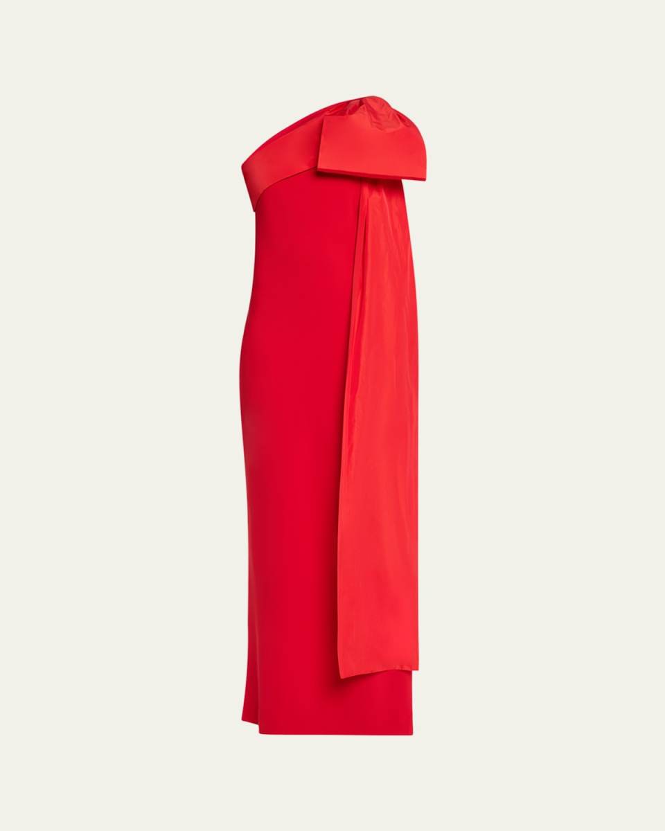 Long One Shoulder Bow Dress